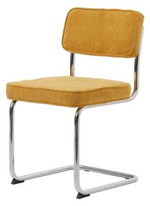 Žltá menčestrová jedálenská stolička Rupert – Unique Furniture