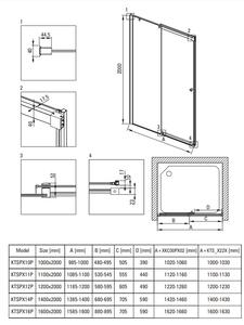 Deante Kerria Plus, posuvné sprchové dvere 110x200 cm, 6mm číre sklo, chrómový profil, DEA-KTSP011P
