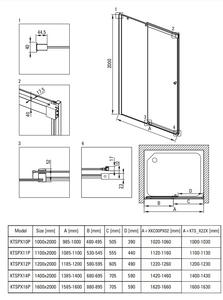 Deante Kerria Plus, posuvné sprchové dvere 120x200 cm, 6mm číre sklo, čierny profil, DEA-KTSPN12P