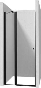 Deante Kerria Plus, 1-krídlové sprchové dvere 80x200 cm, 6mm číre sklo, čierny profil, DEA-KTSUN42P