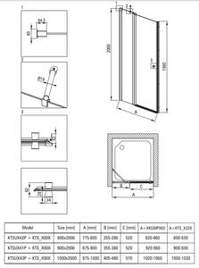 Deante Kerria Plus, 1-krídlové sprchové dvere 80x200 cm, 6mm číre sklo, chrómový profil, DEA-KTSU042P