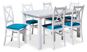 Kasper - Jedálenský set, stôl, rozklad, 6xstolička (aston19/mat)