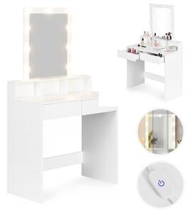 ModernHome Toaletný stolík so zrkadlom a LED osvetlením - 3 nastaviteľné farby ModernHome