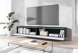 TV stolík MENDES D 4, 180x30x33, čierna/jodelka, bez LED osvetlenia