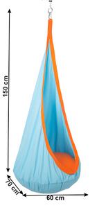Závesné hojdacie kreslo Sentra (modrá + oranžová). Vlastná spoľahlivá doprava až k Vám domov. 1021458