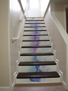 Samolepky na schody Tyrkysová abstrakcie