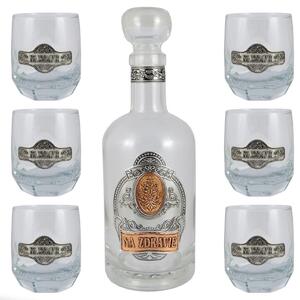 Darčeková sada na Whisky fľaša + 6 pohárov