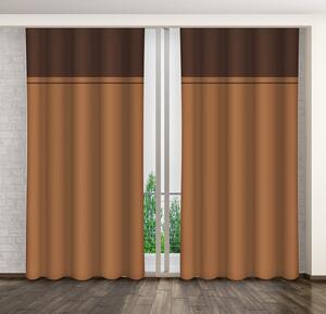 Dvojfarebné hotové závesy do obývačky hnedej farby Dĺžka: 250 cm