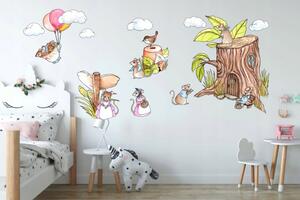 Detská nálepka na stenu s roztomilým motívom myšia rodinka 80 x 160 cm