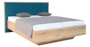 Drevená posteľ Leticia 180x200, dub, vr. roštu a ÚP,bez matracov