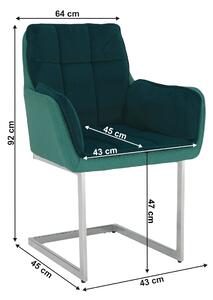 Jedálenská stolička Chira (smaragdová). Vlastná spoľahlivá doprava až k Vám domov. 1021264
