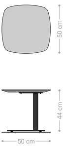 DELIFE Konferenčný stolík Edge zaoblený tvar 50x50 cm dub prírodný švajčiarska hrana Eleny kov čierna