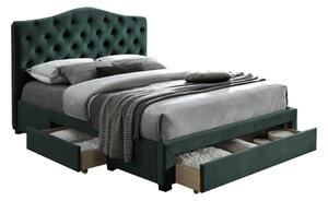Manželská posteľ 160 cm Kelpea (s roštom) (smaragdová). Vlastná spoľahlivá doprava až k Vám domov. 1021285