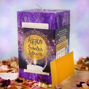 Astron Sviečka želania hranol fialová 415 g
