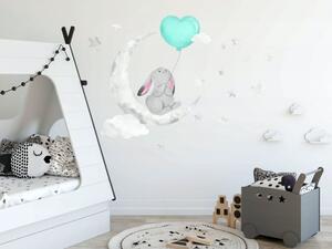 Moderná nálepka do detskej izby zamilovaný zajačik 60 x 120 cm