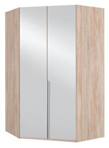 Skříň Moritz - 120/236/120 cm (dub, zrcadlo)