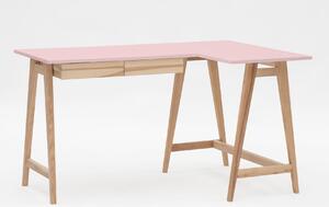 RAGABA Luka rohový písací stôl pravý, ružová
