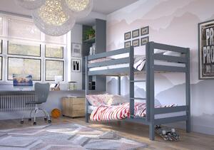Poschodová posteľ Olina pre dve deti, 2x 90x190 cm, antracit
