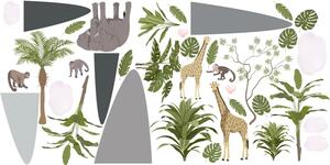 Nálepka na stenu exotické zvieratka 100 x 200 cm