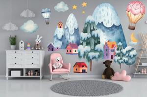 Dekoračná nálepka do detskej izby zasnežená krajina 60 x 120 cm