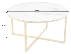 Dizajnový konferenčný stolík Latrisha 80 cm vzor imitácia mramora