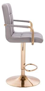 LuxuryForm Barová stolička VERONA GOLD na zlatom tanieri - šedá