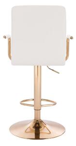 LuxuryForm Barová stolička VERONA GOLD na zlatom tanieri - biela