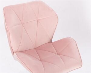 LuxuryForm Barová stolička MILANO MAX VELUR na striebornom tanieri - svetlo ružová
