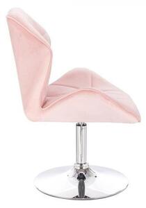 LuxuryForm Stolička MILANO MAX VELUR na striebornom tanieri - svetlo ružová