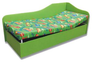 Jednolôžková posteľ (váľanda) 80 cm Abigail (Vláčik 4 + Zelená x101) (P). Vlastná spoľahlivá doprava až k Vám domov. 793057