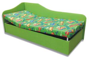 Jednolôžková posteľ (váľanda) 90 cm Abigail (Vláčik 4 + Zelená x101) (L). Vlastná spoľahlivá doprava až k Vám domov. 793066