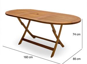 Záhradný stôl Boston - 160x85x74cm