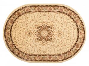 Kusový koberec klasický vzor 2 béžový ovál 200x300cm