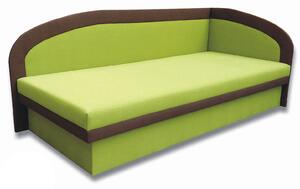 Jednolôžková posteľ (váľanda) 90 cm Melvin (Devon 001 zelená + Devon 009 hnedá) (P). Vlastná spoľahlivá doprava až k Vám domov. 793138