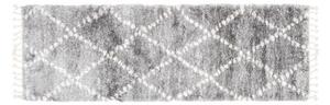 Kusový koberec shaggy Karo sivý atyp 60x200cm