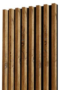 Lamelový panel + soklový LED profil - 48,4 cm - Medové drevo Odtieň dosky: 0190 PE