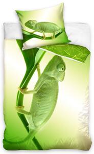 Detské bavlnené posteľné obliečky so zeleným chameleónom Rozmer: 140x200 + 1x 70x90