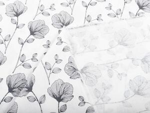Biante Detský bavlnený záves Sandra SA-264 Tmavo sivé poľné kvety 130x140 cm
