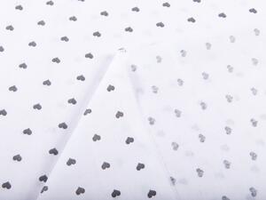 Biante Detský bavlnený záves Sandra SA-265 Tmavo sivé srdiečka na bielom 130x140 cm