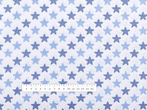 Biante Detský bavlnený záves Sandra SA-266 Modré hviezdičky na bielom 130x140 cm