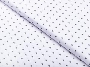 Biante Detské bavlnené posteľné obliečky do postieľky Sandra SA-265 Tmavo sivé srdiečka na bielom Do postieľky 100x135 a 40x60 cm