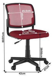 Kancelárska stolička Remi (červená + čierna). Vlastná spoľahlivá doprava až k Vám domov. 1029538