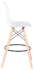 Barová stolička Carli (biela + buk). Vlastná spoľahlivá doprava až k Vám domov. 1029608