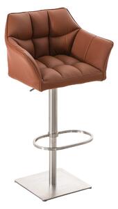 Barová stolička Damas E1 ~ koženka, nerezový rám - Svetlo hnedá