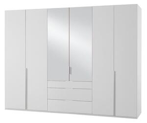 Skriňa Moritz - 270/234/58 cm (biela, zrkadlo)
