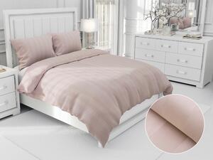 Biante Damaškové posteľné obliečky DM-003 Béžové - pásiky 5 cm Predĺžené 140x220 a 70x90 cm