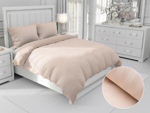 Biante Damaškové posteľné obliečky Atlas Grádl DM-004 Béžové - pásiky 2 cm Jednolôžko 140x200 a 70x90 cm