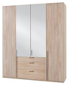 Skriňa Moritz - 180/234/58 cm (dub, zrkadlo)