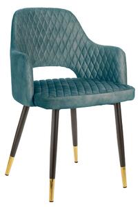 Dizajnová stolička Laney petrolejový zamat -