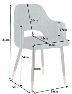Dizajnová stolička Laney petrolejový zamat -
